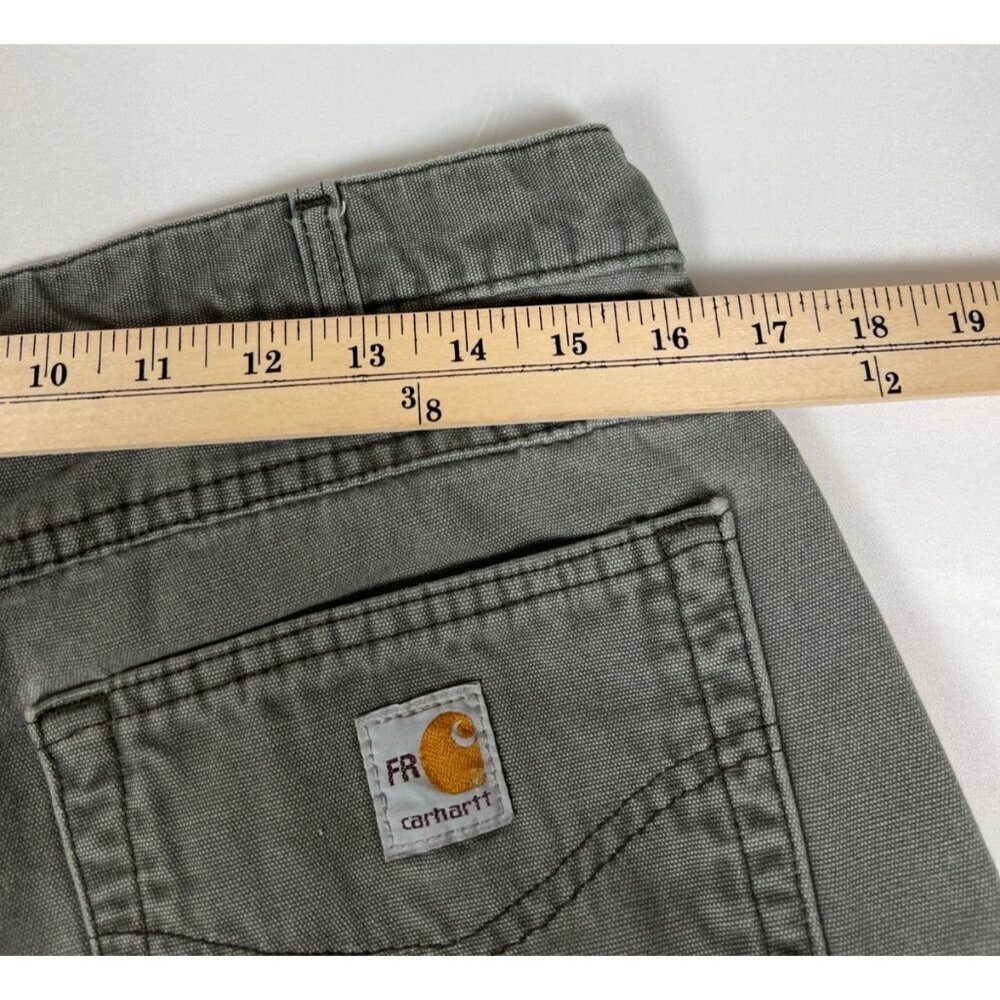Carhartt Men 34x30 FRB159-MOSS Flame Resistant Canvas Work Pants - Picture 5 of 7